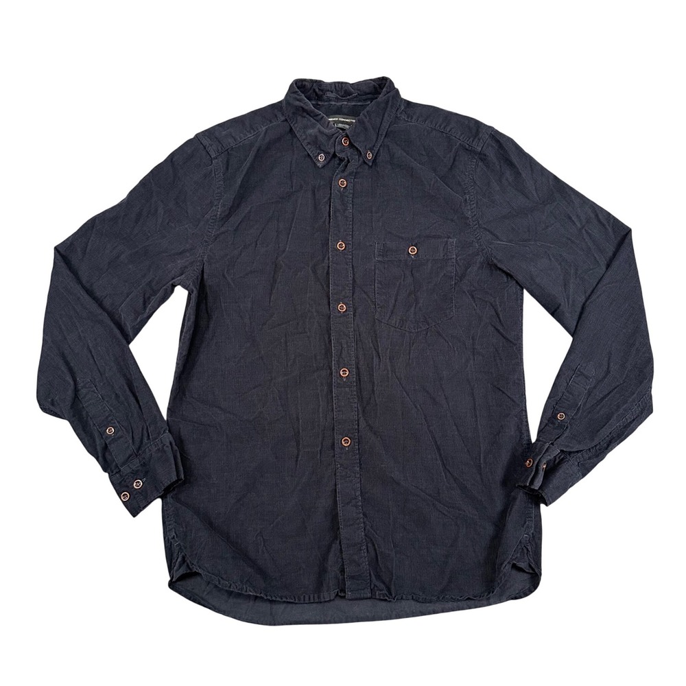 French Connection Corduroy Shirt Mens Medium Navy Blue Casual Button Down
